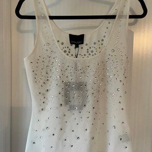 BRAND NEW W TAGS CYNTHIA ROWLEY MESH RHINESTONE TANK SIZE L